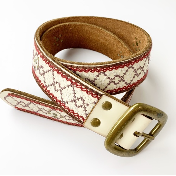 Lucky Brand Accessories - Lucky Brand Embroidered Leather Belt Medium NWT